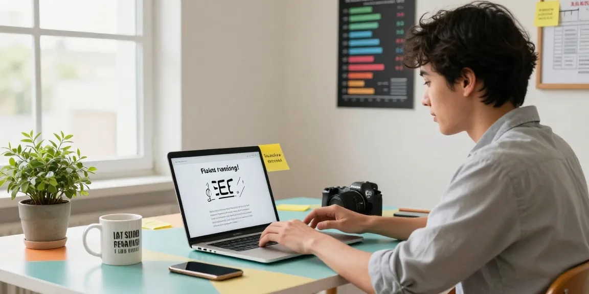 Engaging digital marketing workspace featuring insights from https://undergrowthgames.org with humorous elements and relaxed atmosphere.
