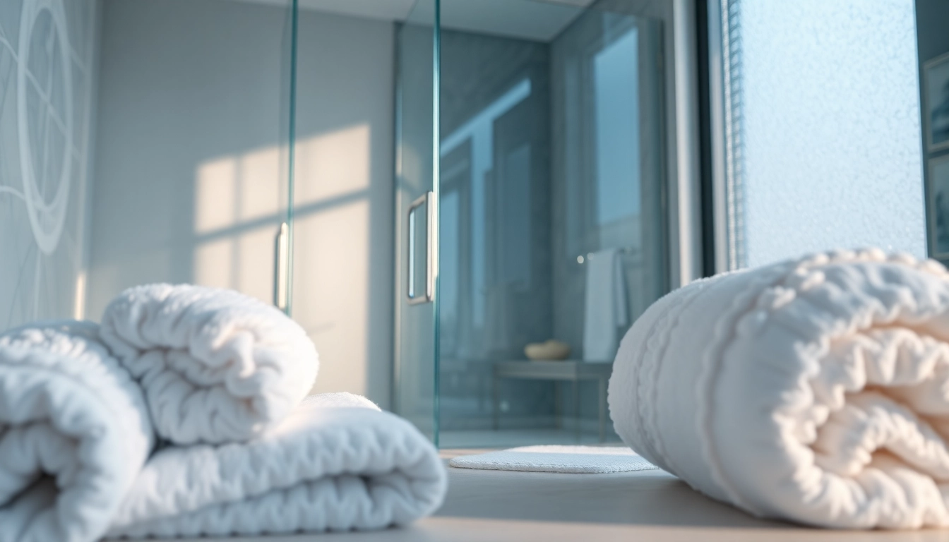Experience elegant showers au with a luxurious modern design featuring glass panels and chrome fixtures.
