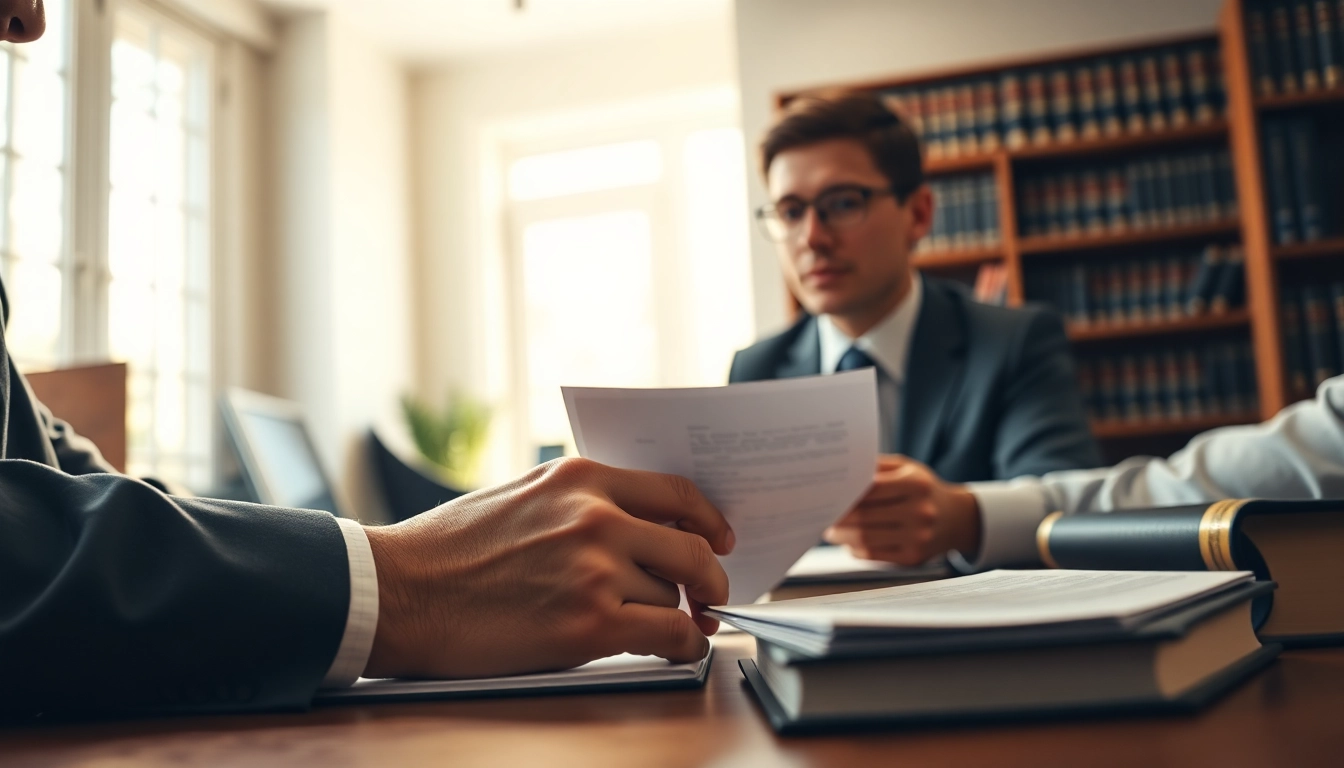 Discussing Probate process in a professional legal office setting with warm lighting.