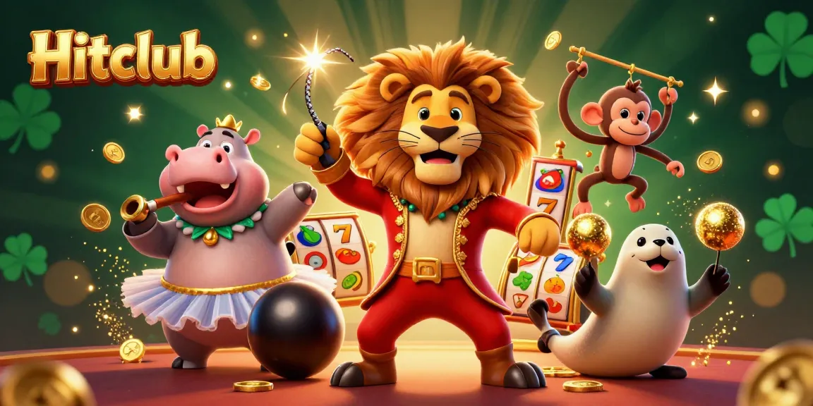 Engage in the thrilling world of Hitclub with 3D characters playing slot games amidst vibrant casino elements.