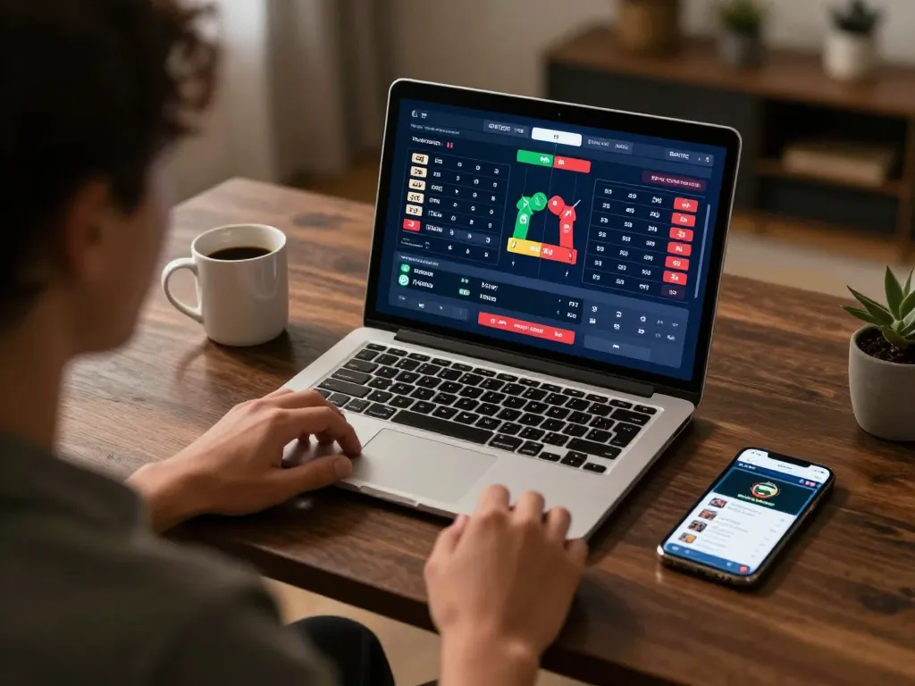 Placing bets on sports events through dn88 app with live odds on a laptop, enhancing the gaming experience.