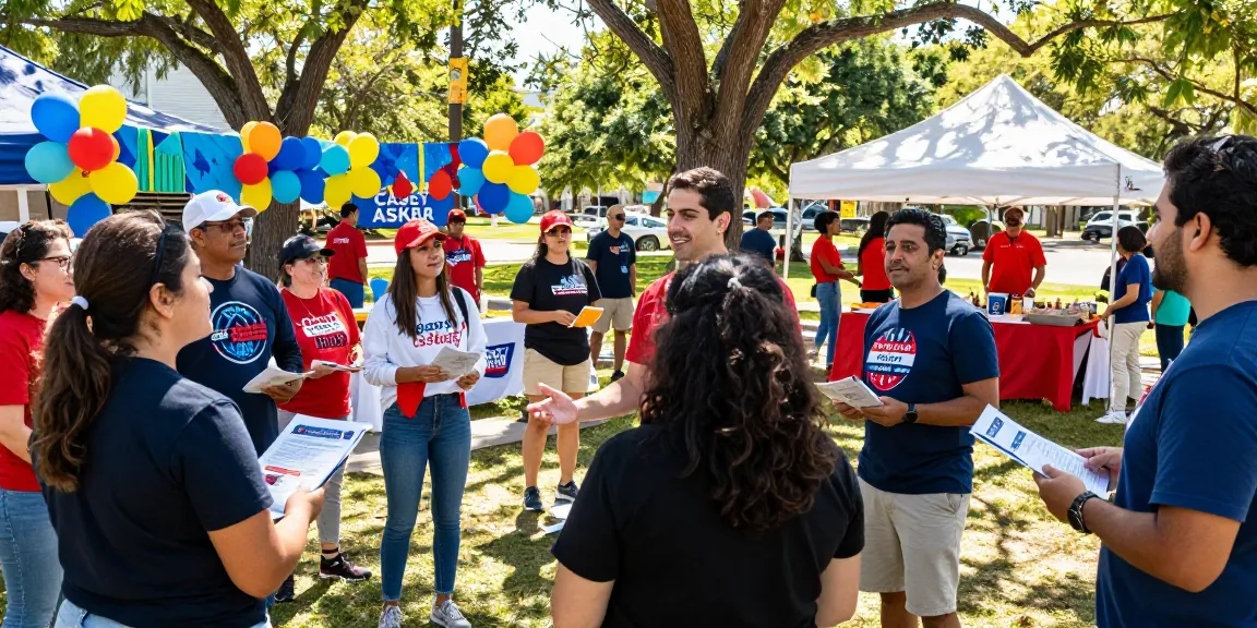 Casey Askar engaging with voters at a community gathering in Florida, highlighting his political campaign.