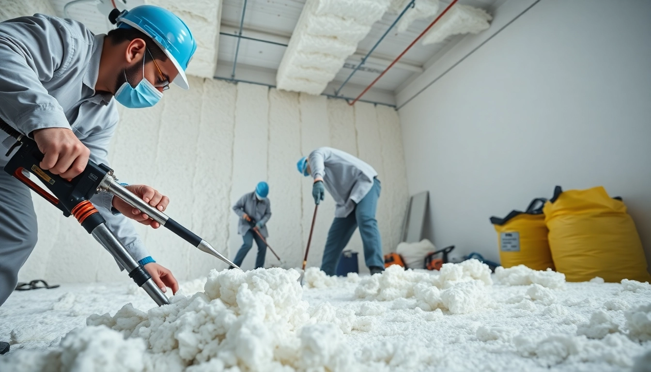 Efficient spray foam removal Portsmouth service with professional technicians at work.