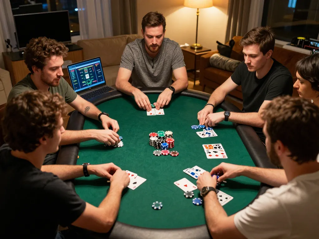 Players engaging in an exciting online poker game at GG88, showcasing strategic moves and camaraderie.